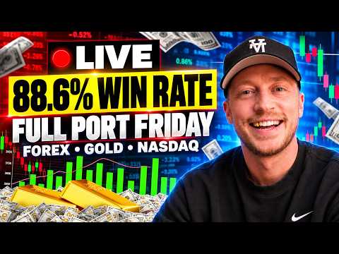 Live Trading Forex, Gold & NQ (XAUUSD Full PORT Friday!)