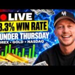 Live Trading Forex, Gold & NQ (XAUUSD Thunder Thursday!)
