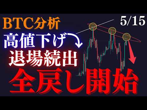 ⚠️BTC”全戻し”退場者大量発生の急落か。戻し続ければ悲鳴相場になる可能性大:トレーダーRedのBTCUSD分析